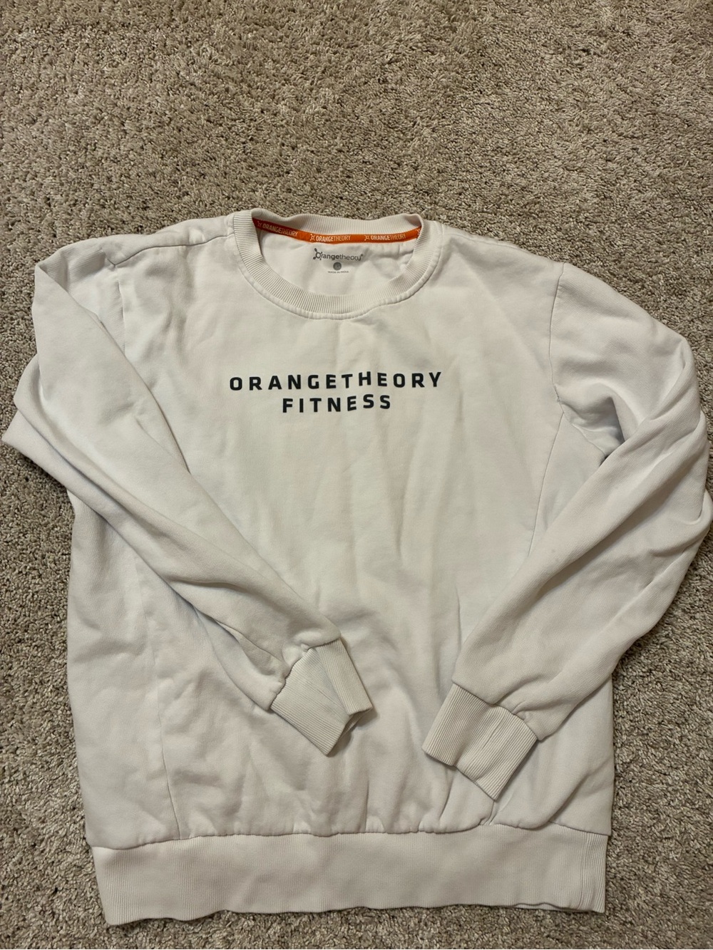 Orangetheory White Crewneck Sweatshirt with Black Logo